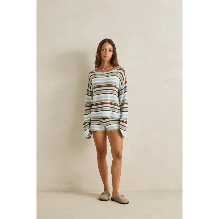Rhythm Frankie Stripe Knit Shorts
