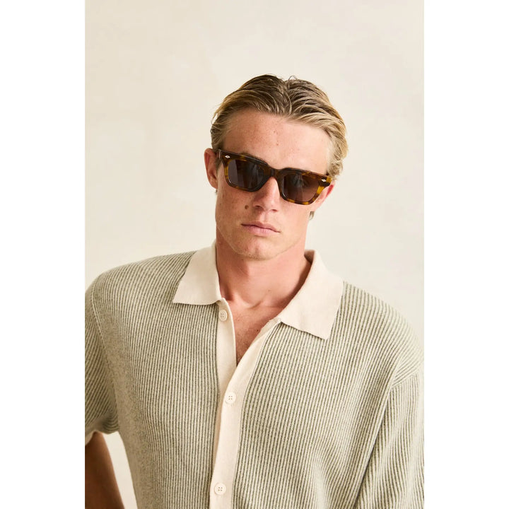 Rhythm Hi Lo Knit Button Up Shirt
