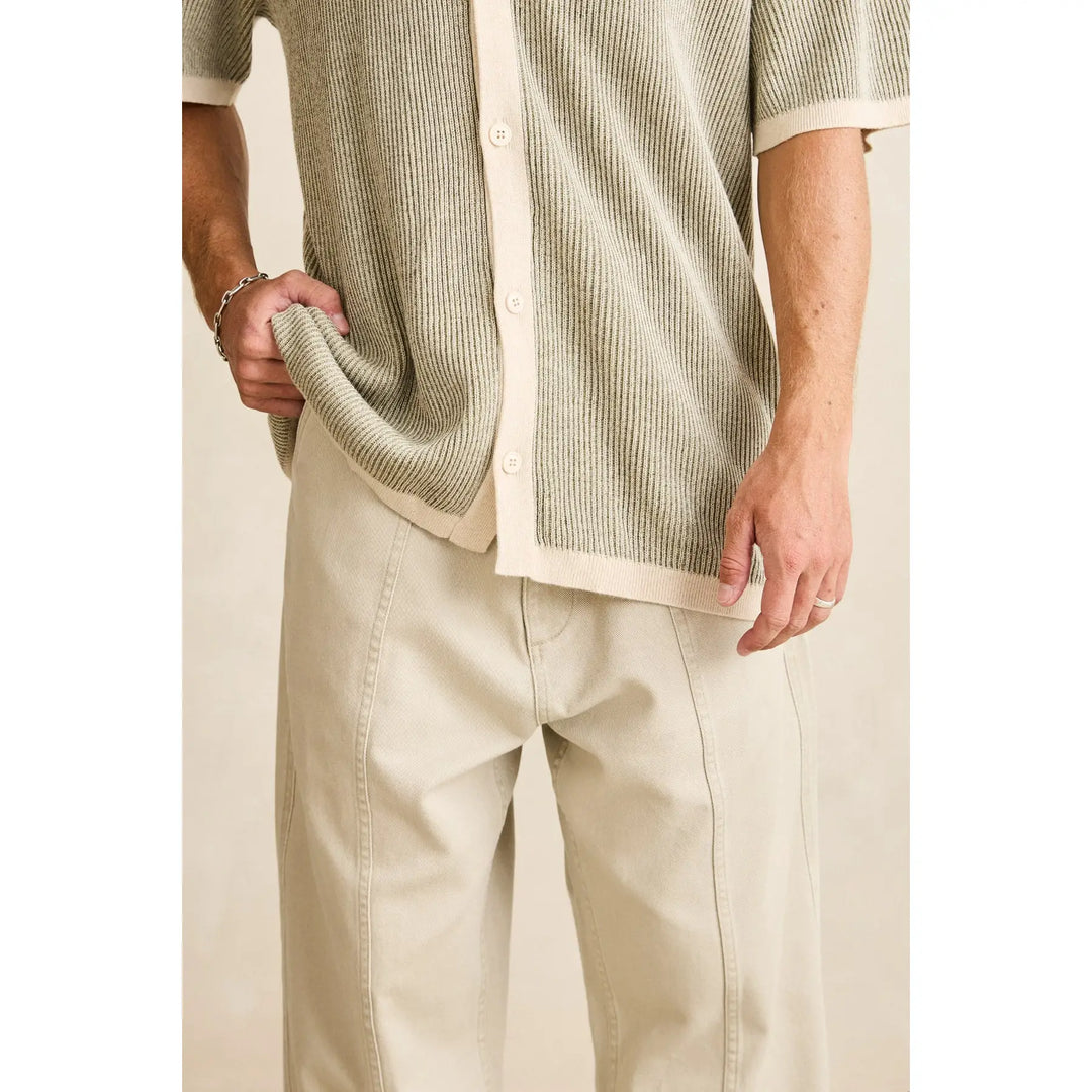 Rhythm Hi Lo Knit Button Up Shirt