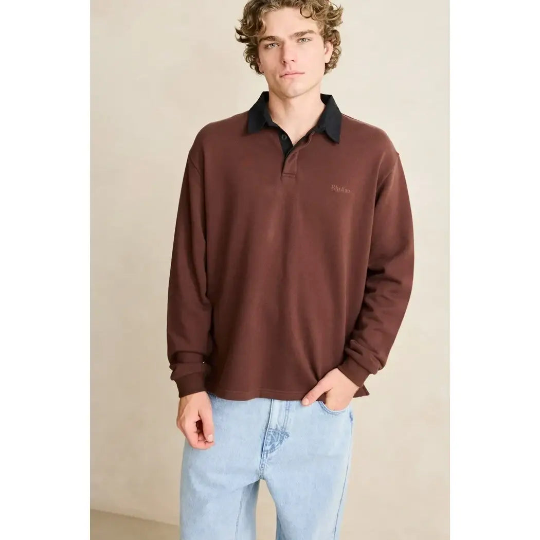 Rhythm Koa Long Sleeve Rugby Polo