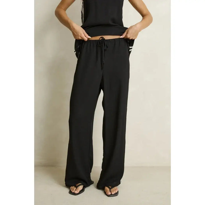 Rhythm Linen Lace Track Pants - Black / 6