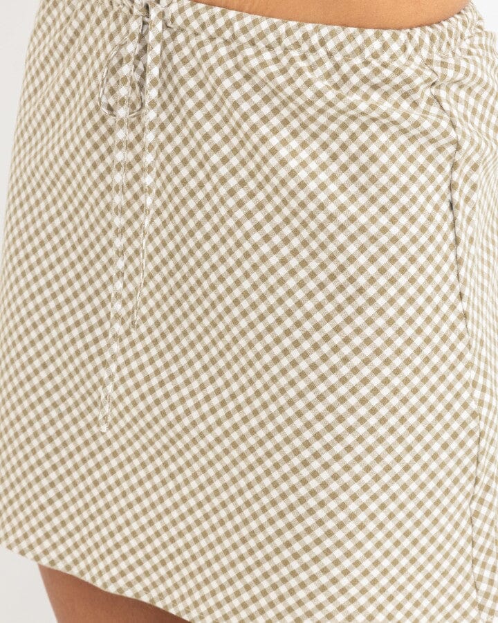Rhythm Lola Check Bias Cut Mini Skirt 