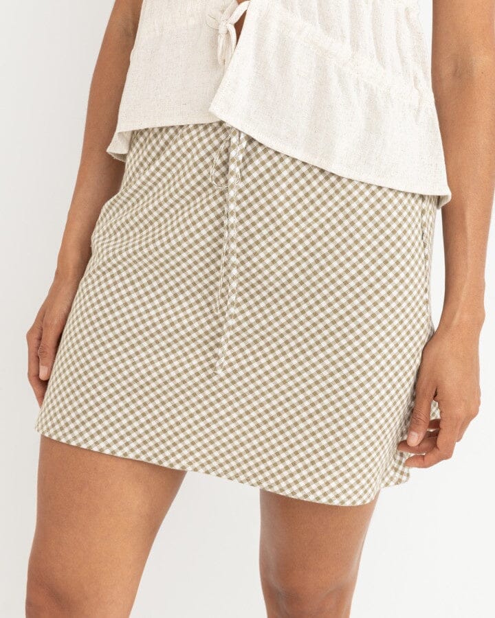 Rhythm Lola Check Bias Cut Mini Skirt 