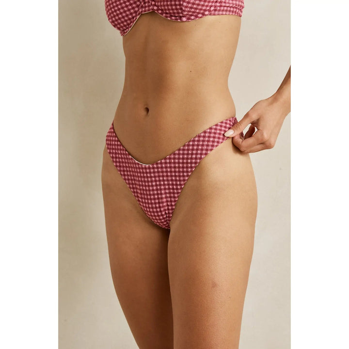 Rhythm Lola Check Underwire Hi Cut Bikini - Plum