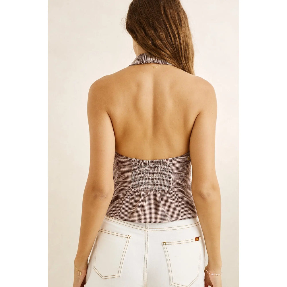 Rhythm London Check Halter Top