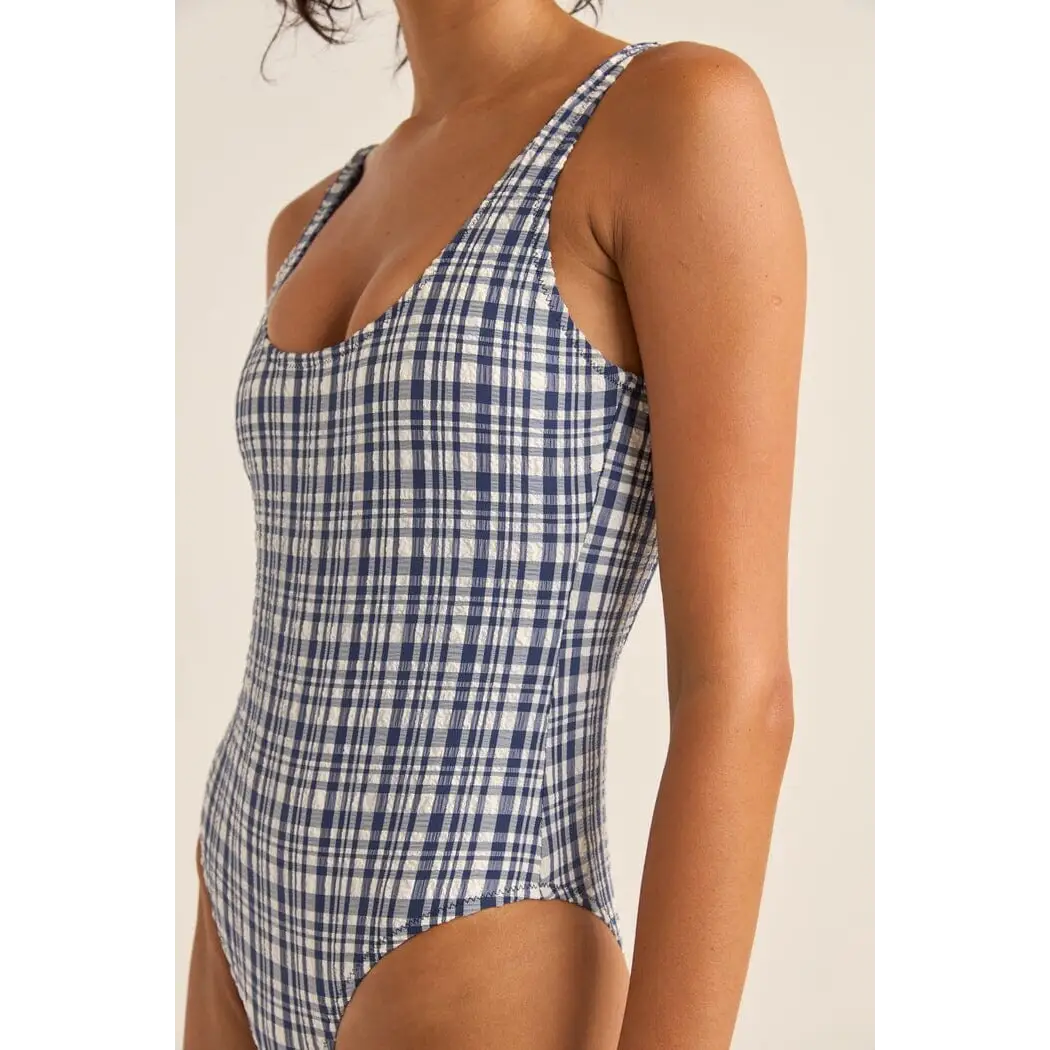 Rhythm London Check Scoop Neck One Piece Swimsuit 