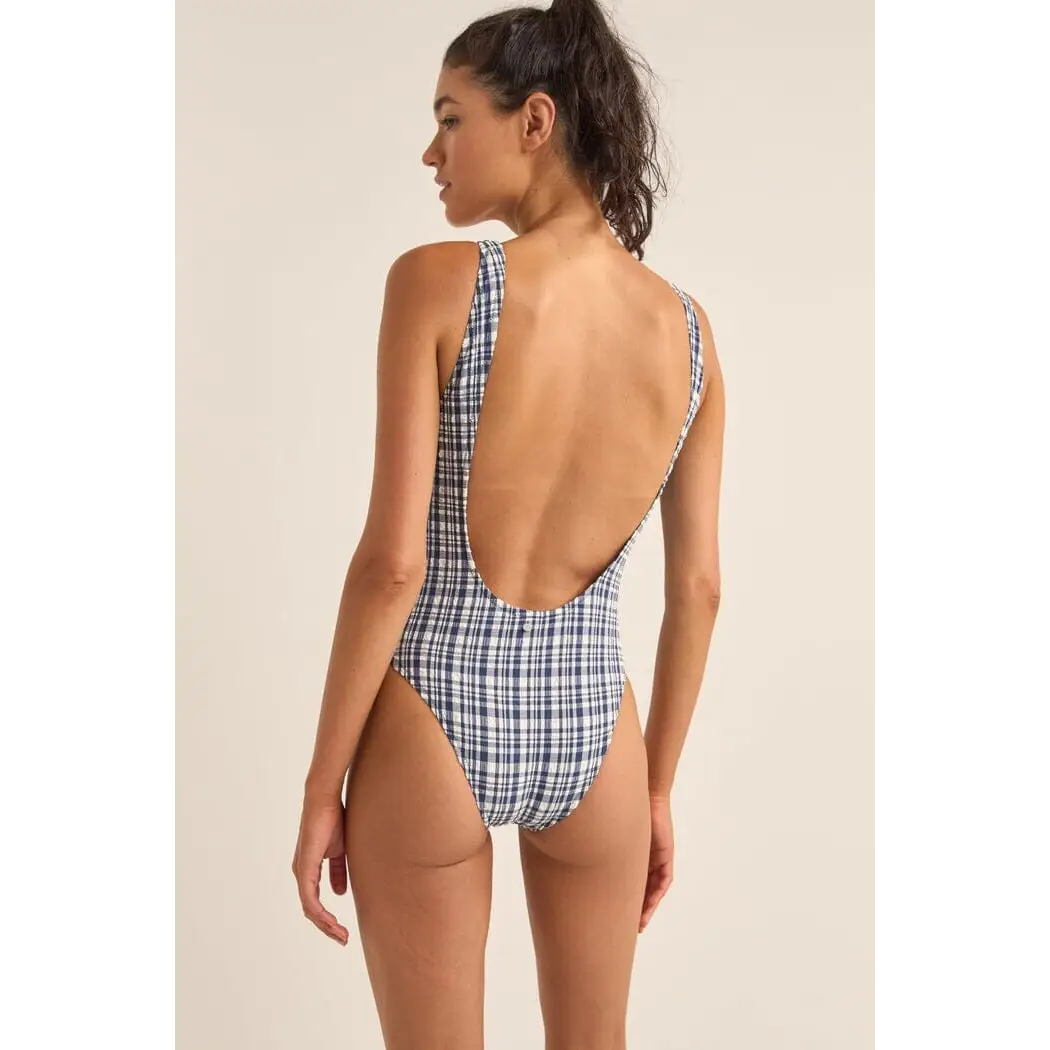 Rhythm London Check Scoop Neck One Piece Swimsuit 