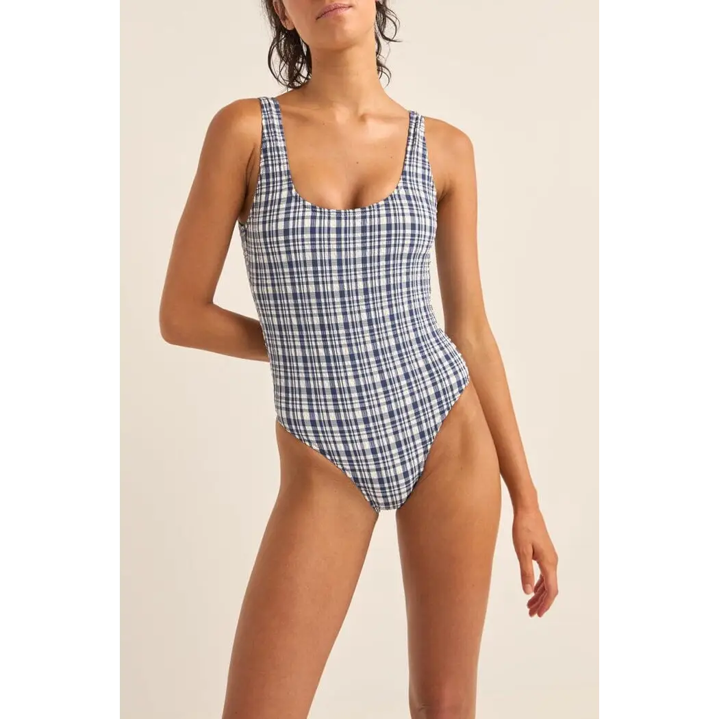 Rhythm London Check Scoop Neck One Piece Swimsuit 