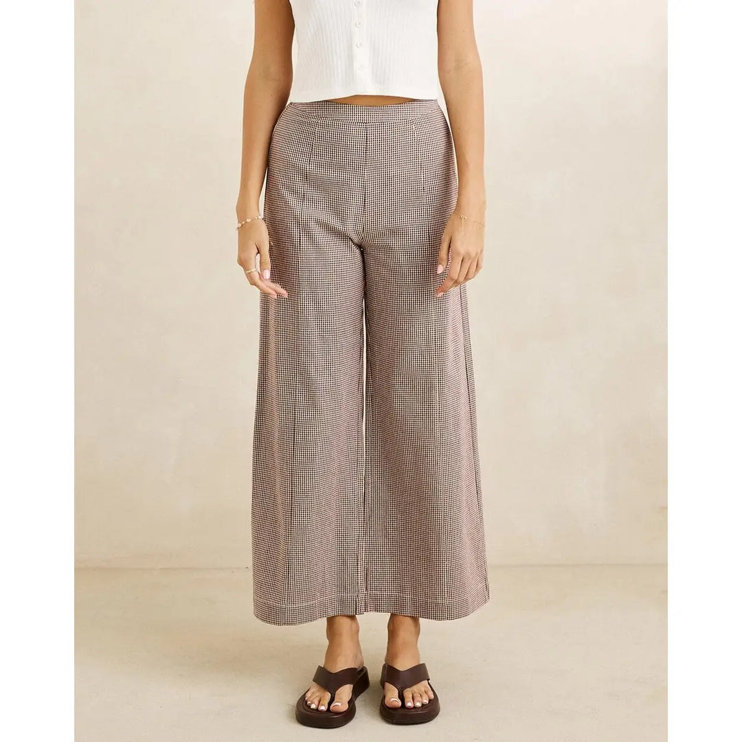 Rhythm London Check Wide Leg Pants
