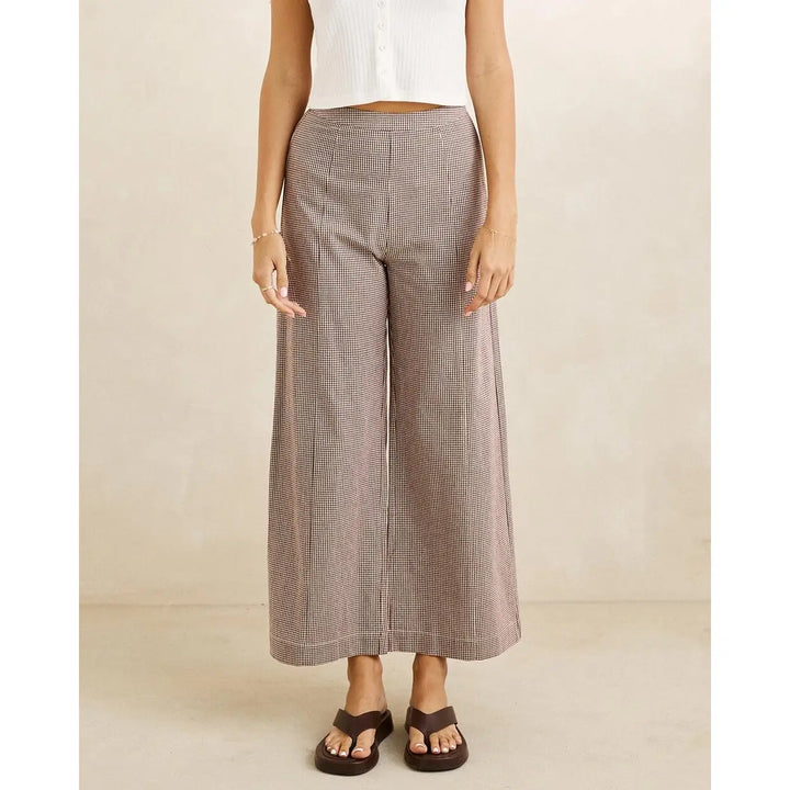 Rhythm London Check Wide Leg Pants
