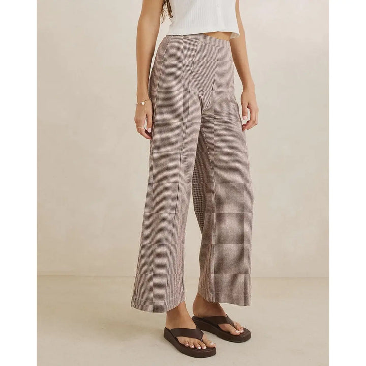 Rhythm London Check Wide Leg Pants