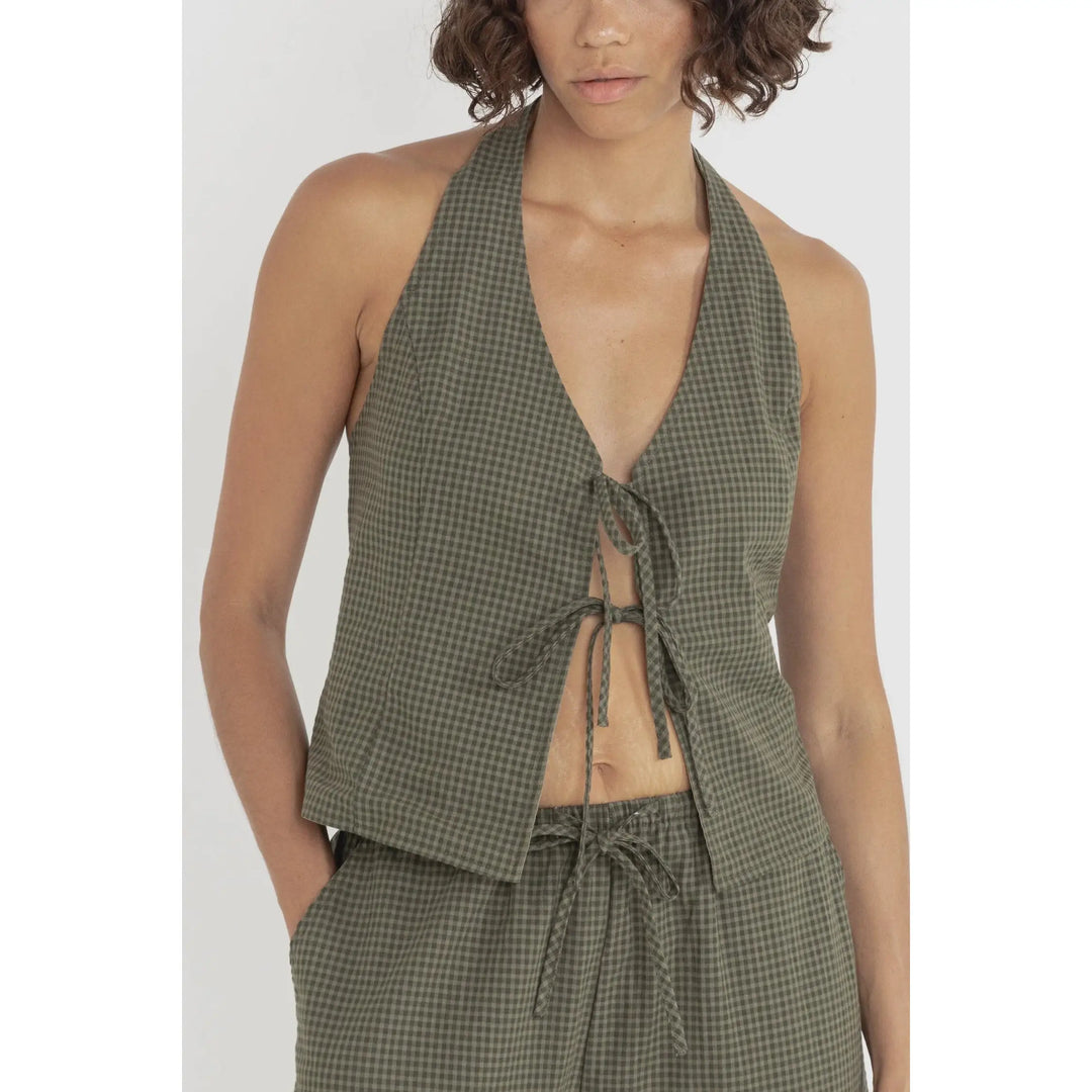 Rhythm Louise Check Halter Top