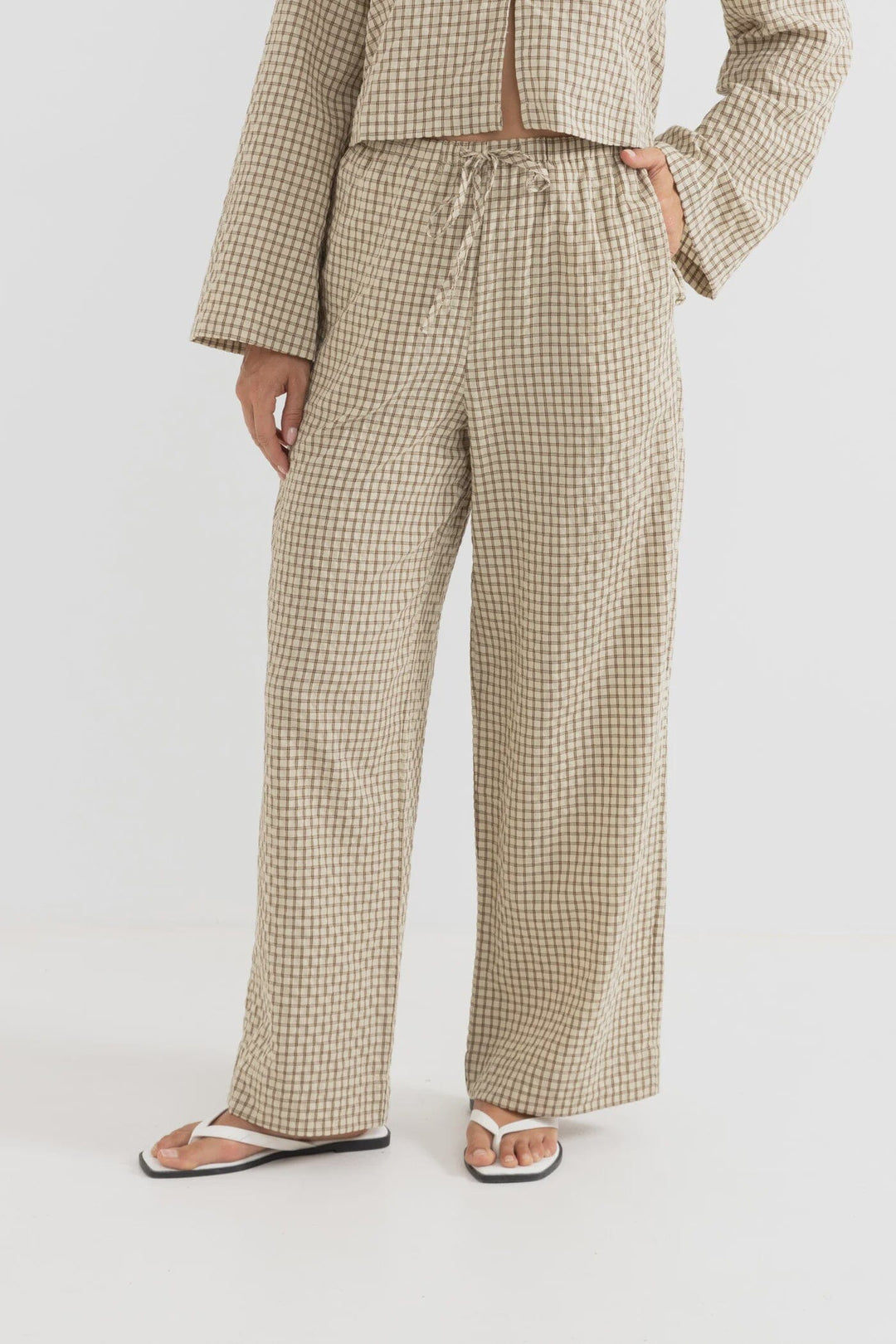 Rhythm Luca Checked Drawstring Pants 
