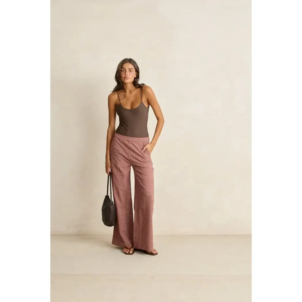 Rhythm Lucy Check Wide Leg Pants