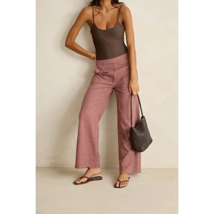 Rhythm Lucy Check Wide Leg Pants