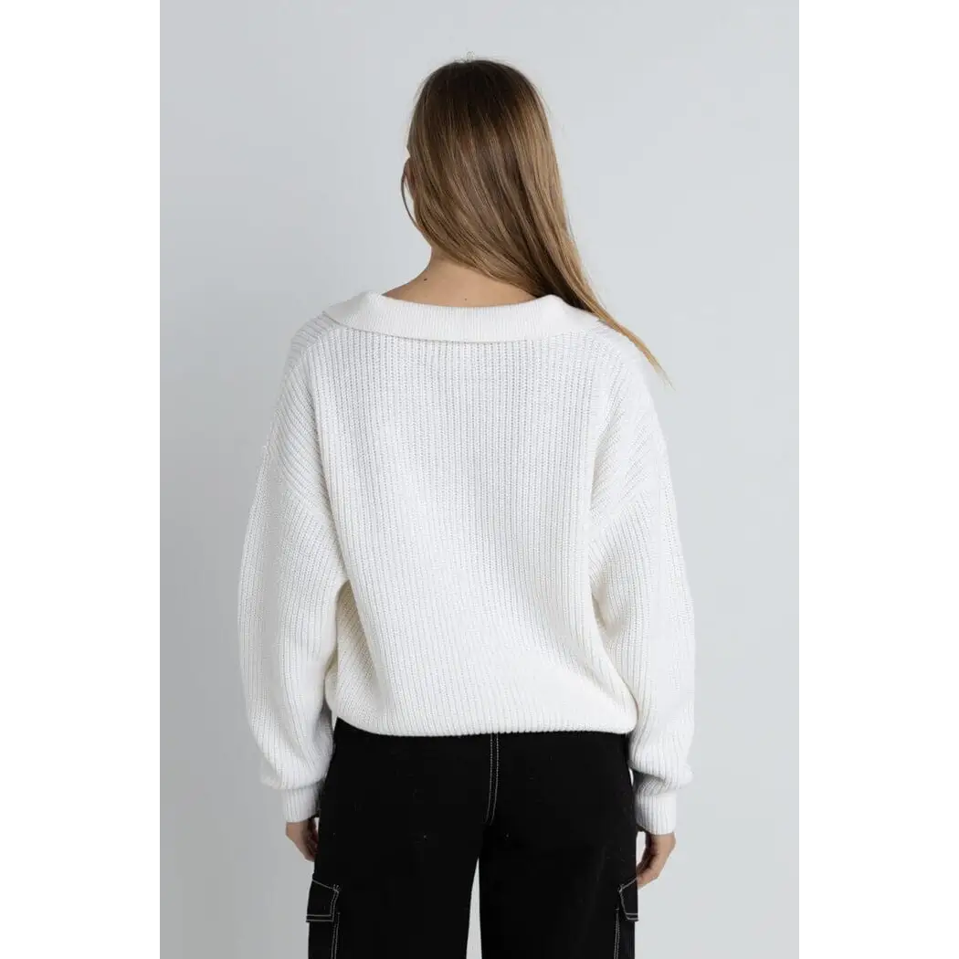 Rhythm Muse V-Neck Collared Jumper 