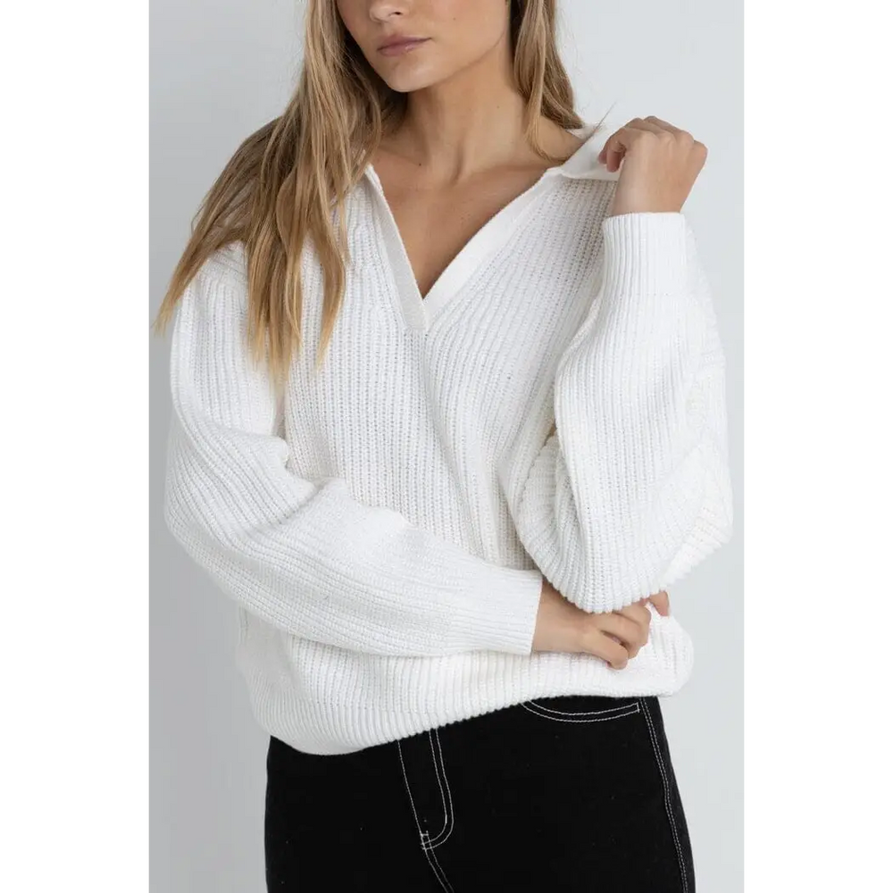 Rhythm Muse V-Neck Collared Jumper 