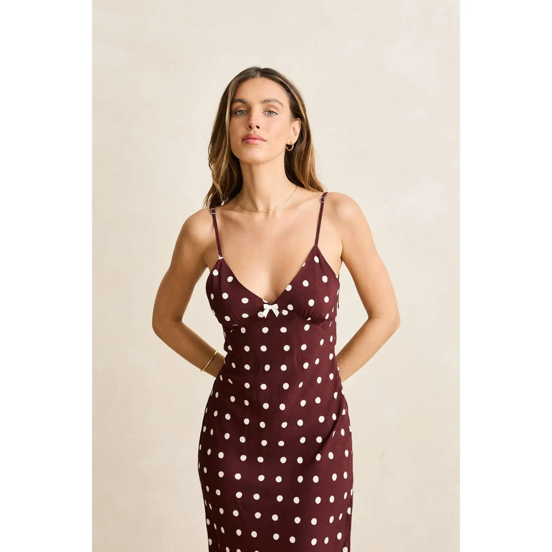 Rhythm Polka Dot Bias Midi Dress