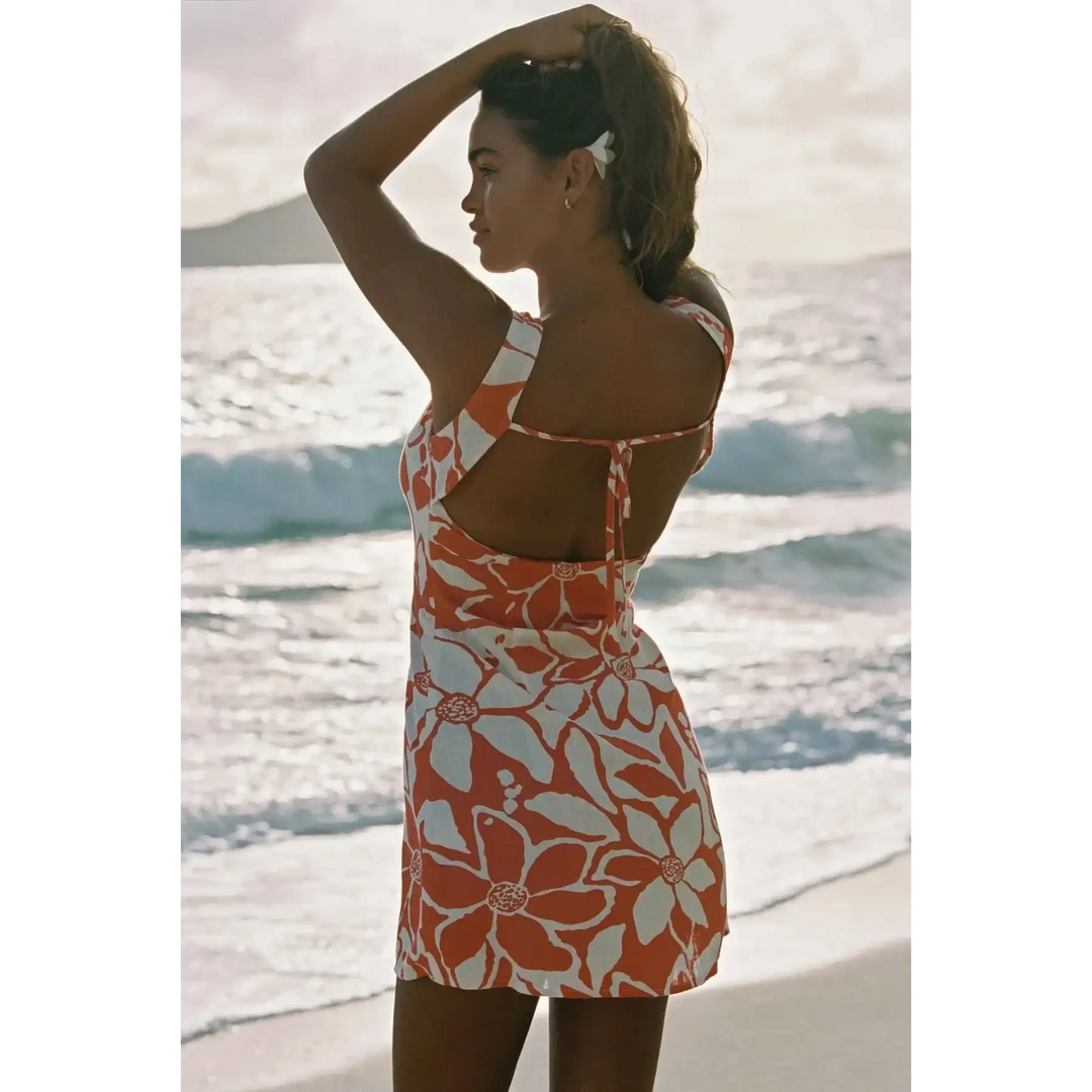 Rhythm Poppy Tie Back Mini Dress 