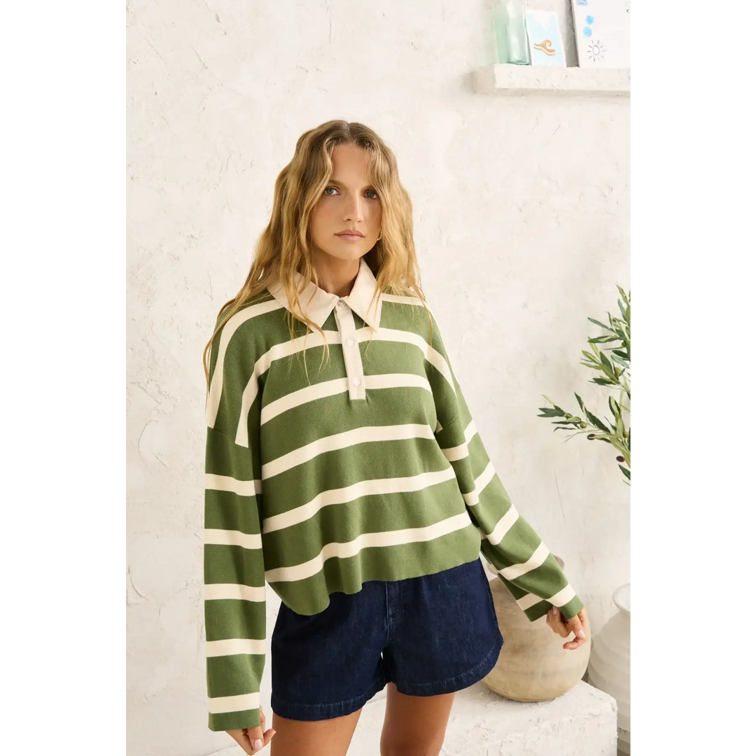 Rhythm Rugby Polo Knit Sweater