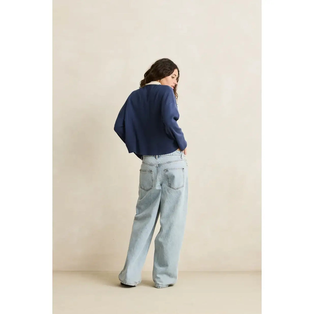 Rhythm Rugby Polo Knit Sweater - Navy