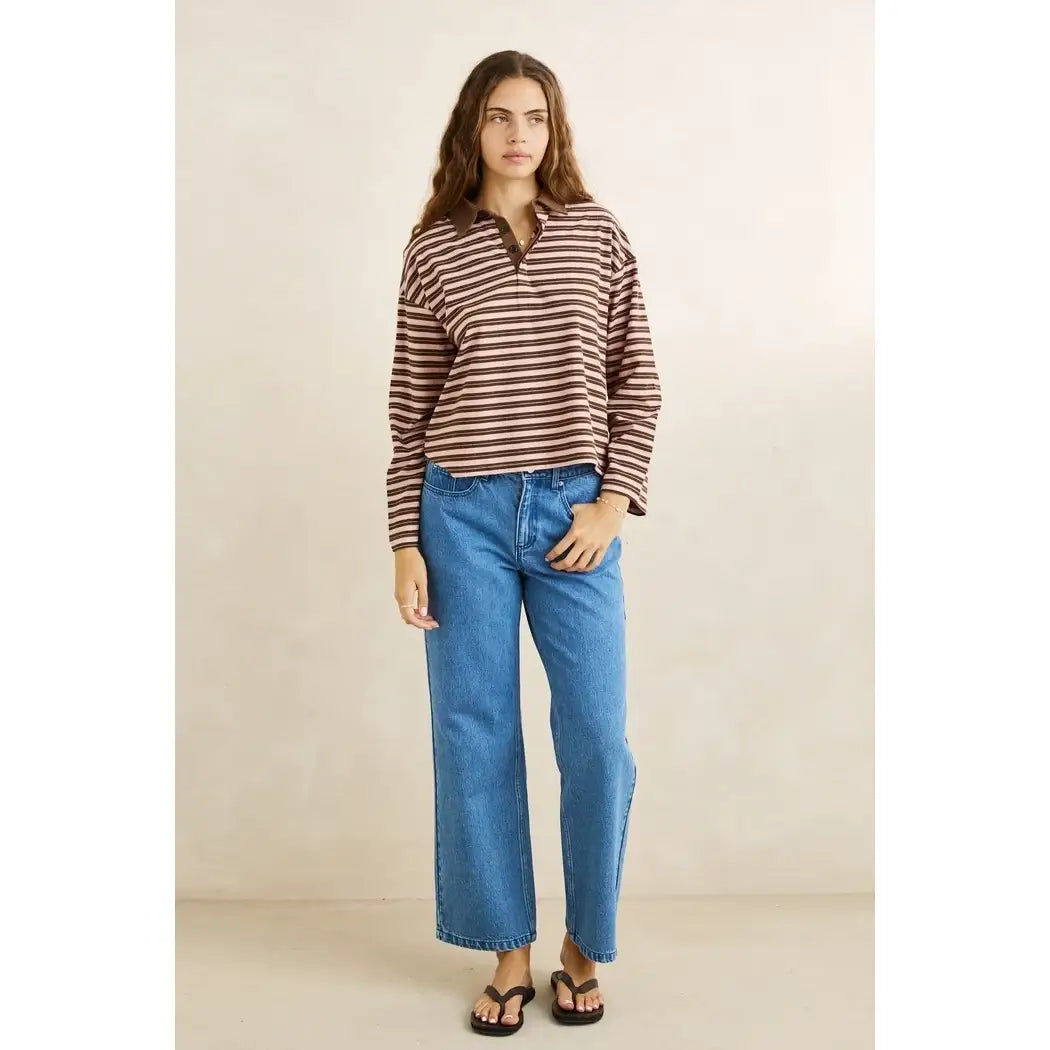 Rhythm Rugby Polo Stripe Jersey Long Sleeve