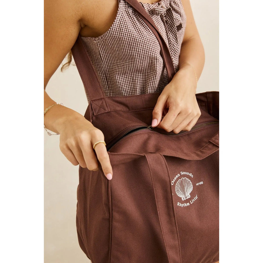 Rhythm Sandy Zip Tote Bag - Chocolate
