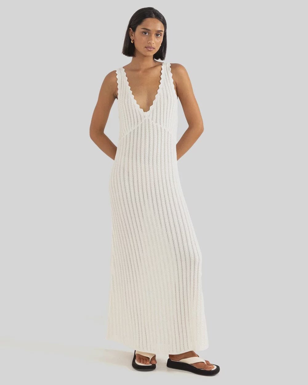 Rhythm Scallop Knit Maxi Dress 