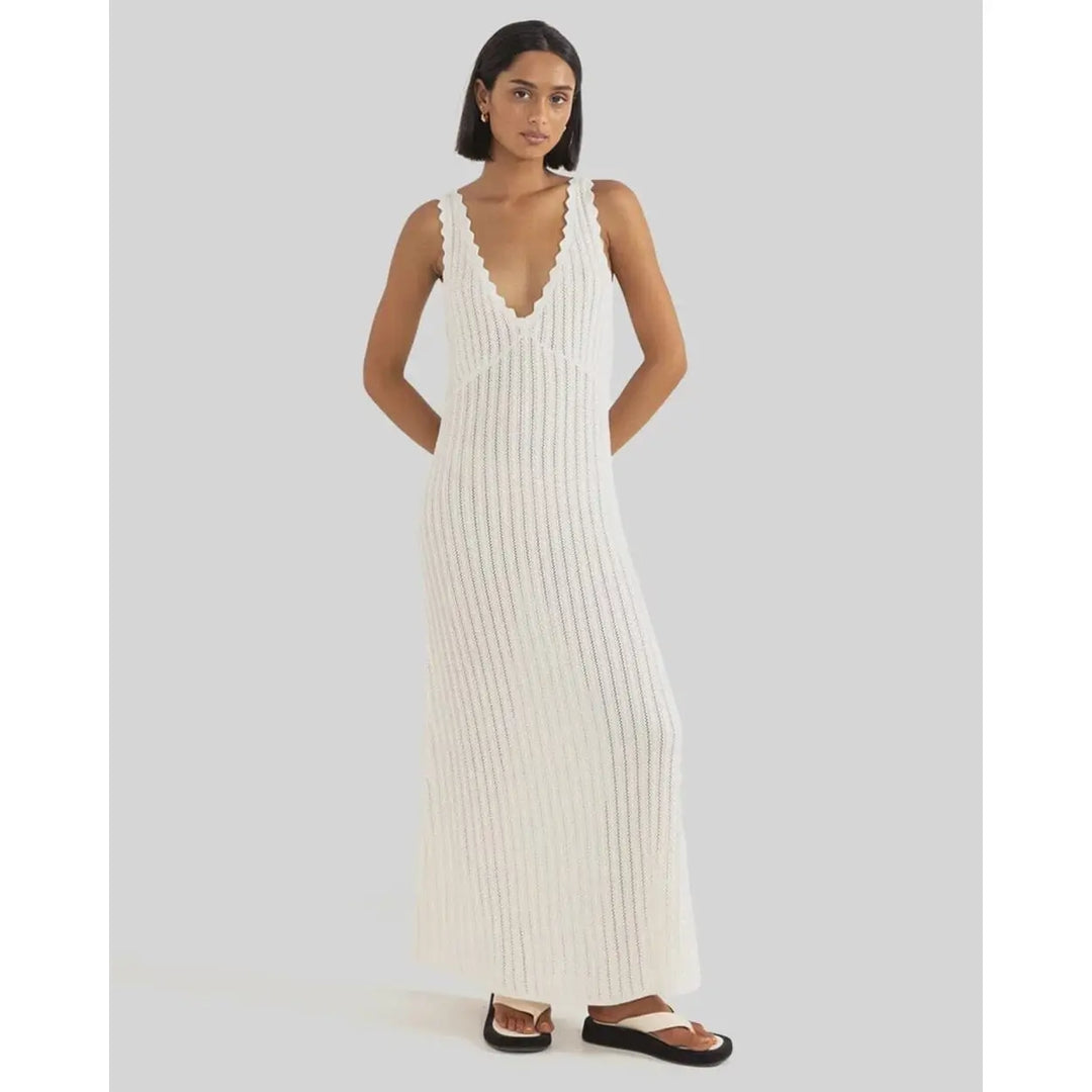 Rhythm Scallop Knit Maxi Dress 
