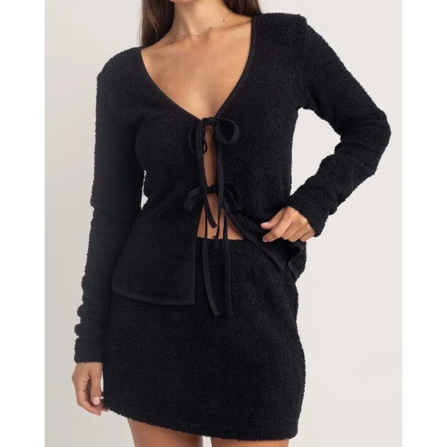 Rhythm Sofia Boucle Tie Front Top 