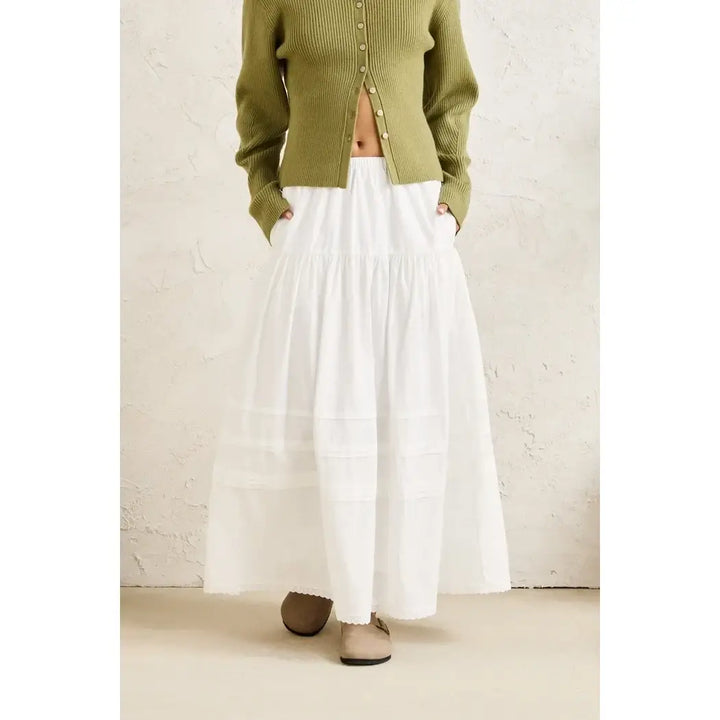 Rhythm Solene Ruffle Midi Skirt