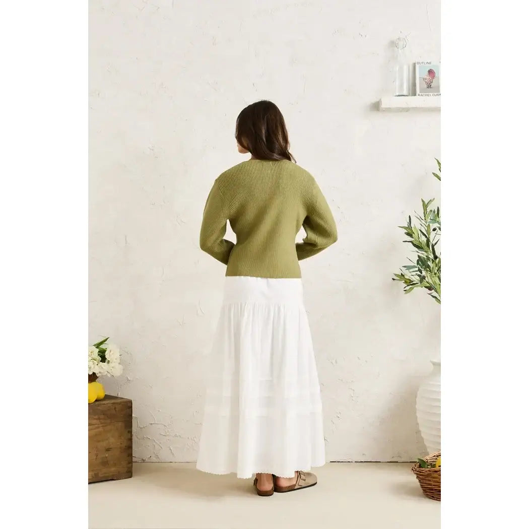 Rhythm Solene Ruffle Midi Skirt