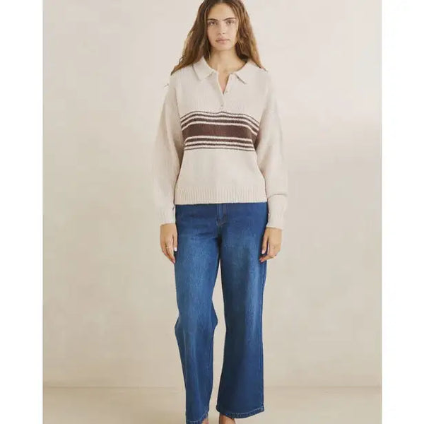 Rhythm Strata Knit Collared Jumper