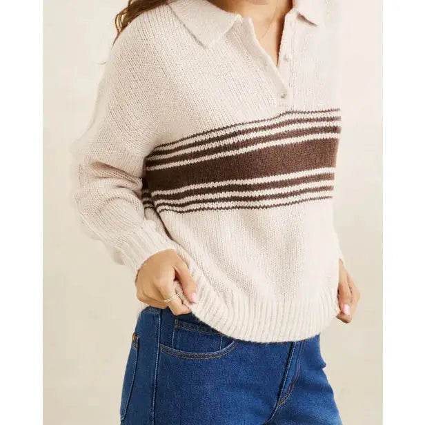 Rhythm Strata Knit Collared Jumper
