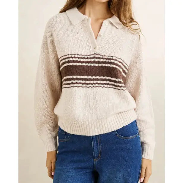 Rhythm Strata Knit Collared Jumper
