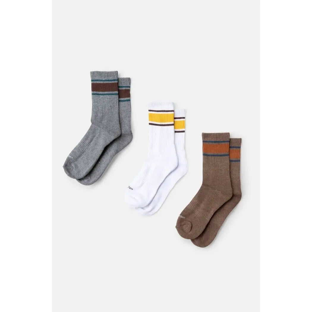 Rhythm Stripe 3 Pack Socks 