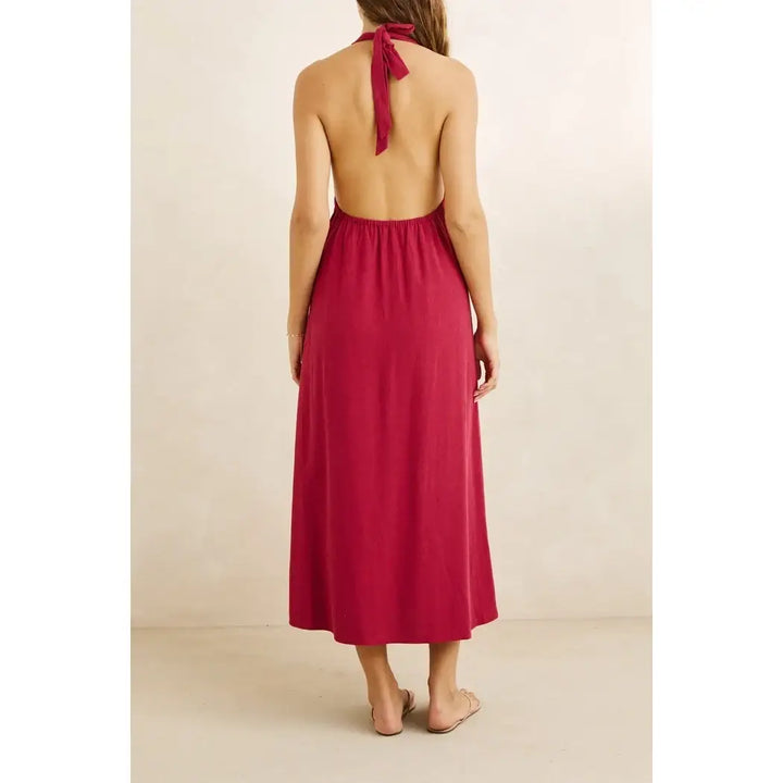 Rhythm Sunny Days Linen Halter Neck Maxi Dress