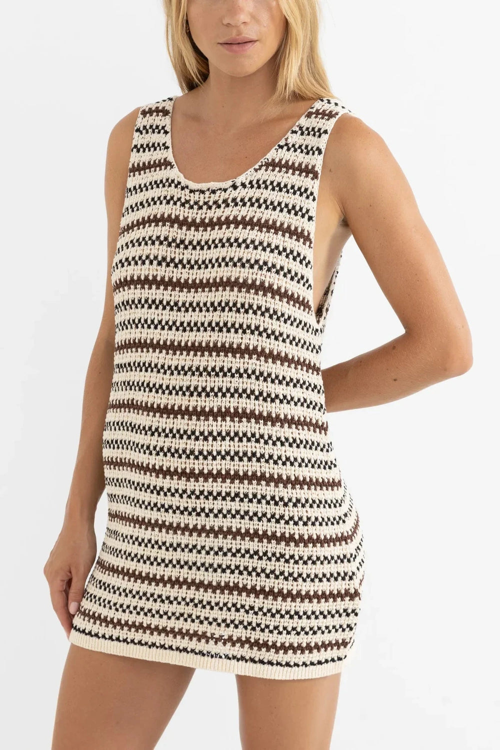 Rhythm Tami Stripe Scoop Neck Mini Dress 