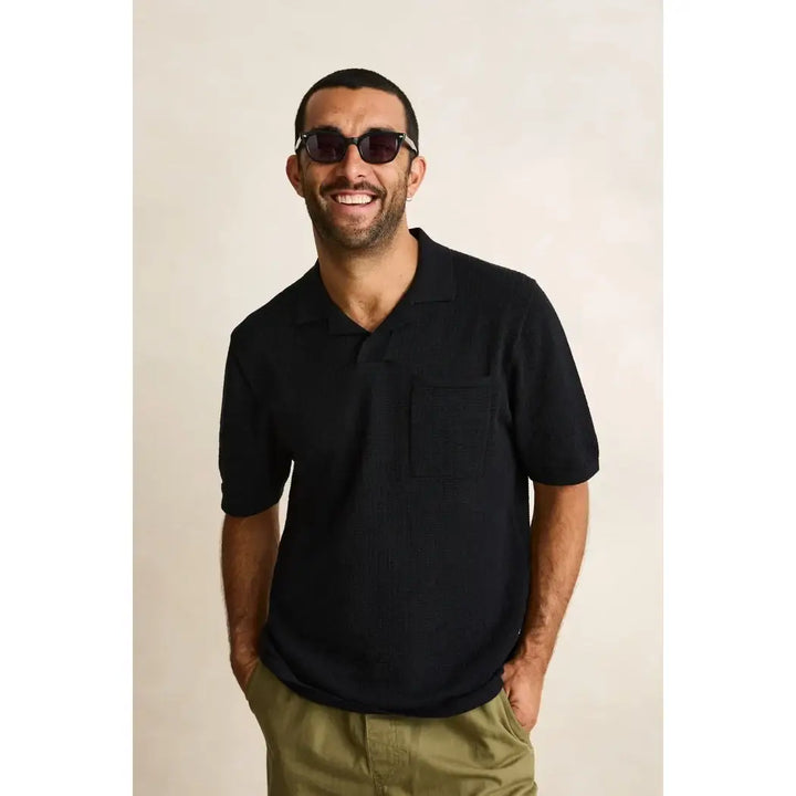 Rhythm Textured Knit Johnny Polo