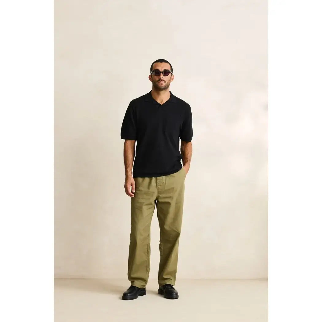 Rhythm Textured Knit Johnny Polo