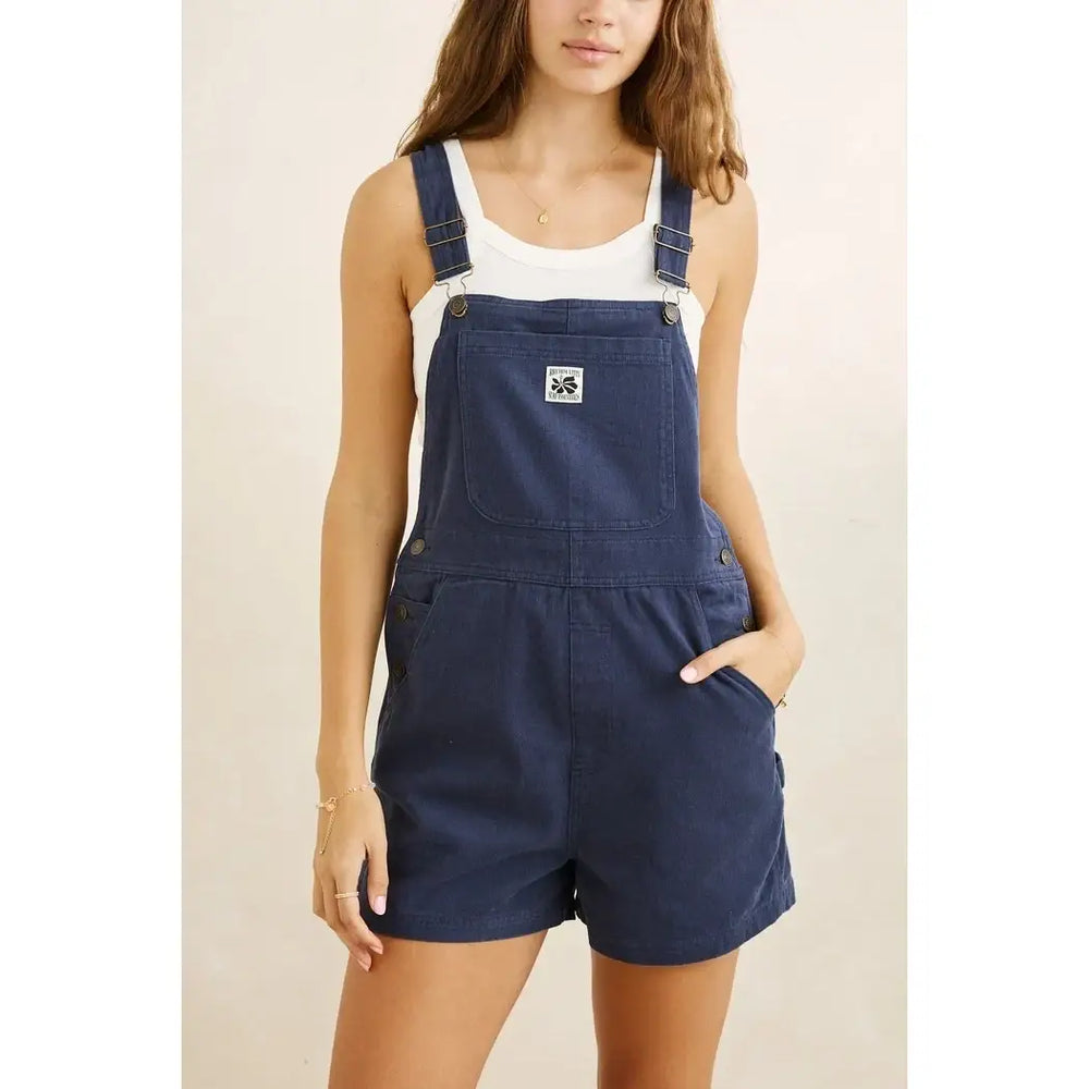 Rhythm Tide Short Overalls - Dark Blue