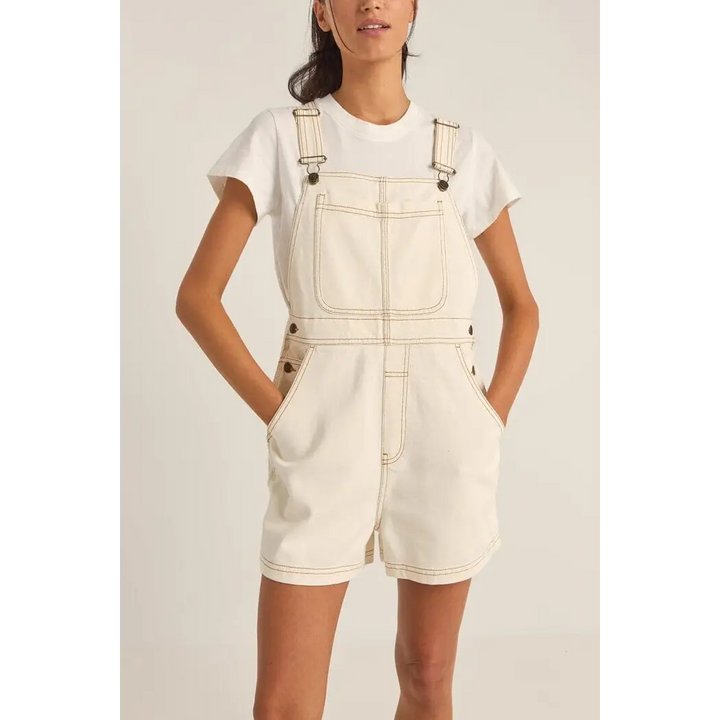 Rhythm Tides Short Overalls Cream 14 