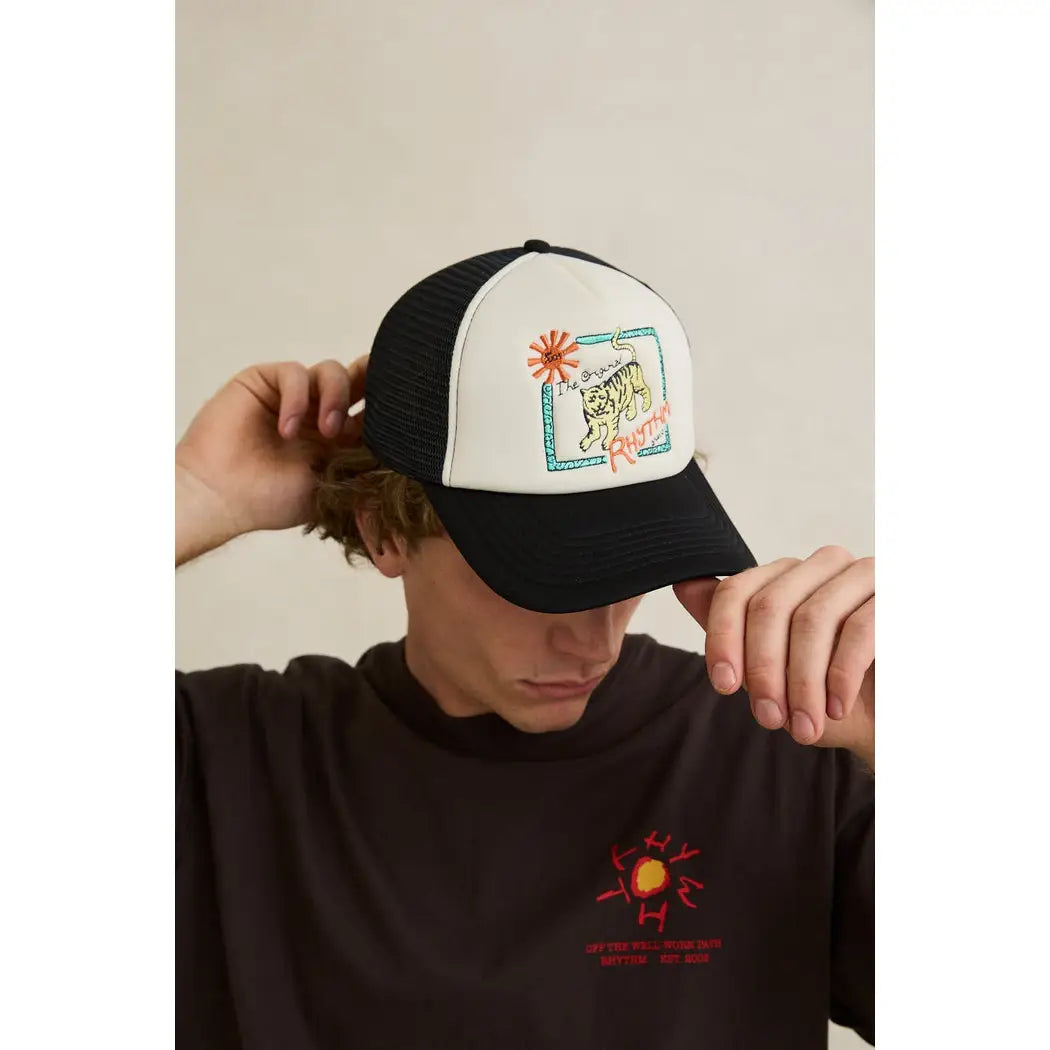 Rhythm Tiger Trucker Cap - Black