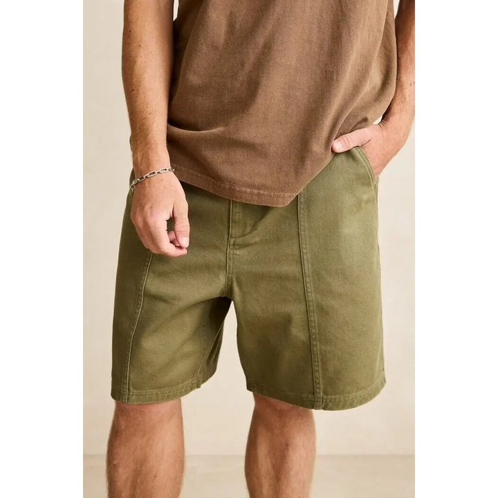 Rhythm Toby Denim Shorts Washed Olive 28 