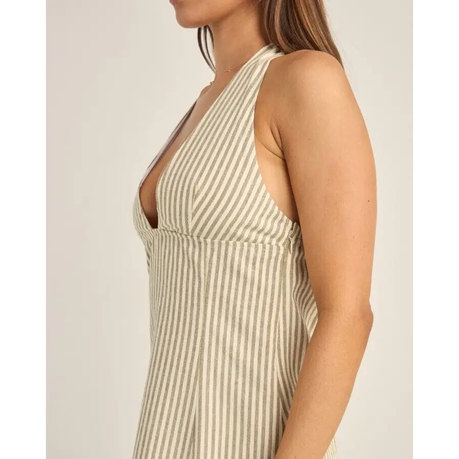 Rhythm Valley Stripe Halter Mini Dress 