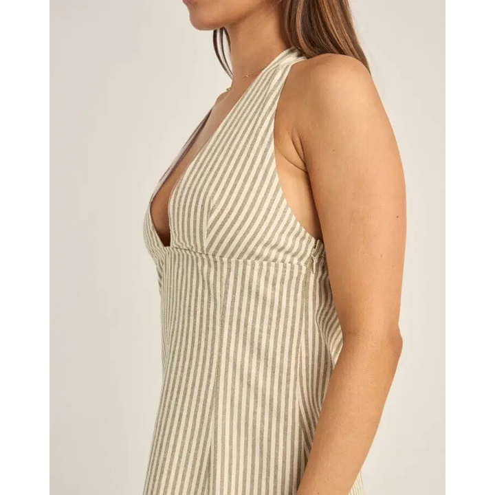 Rhythm Valley Stripe Halter Mini Dress 