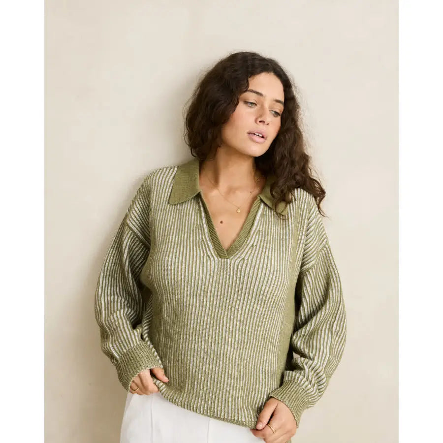 Rhythm Vista Stripe Collared Jumper
