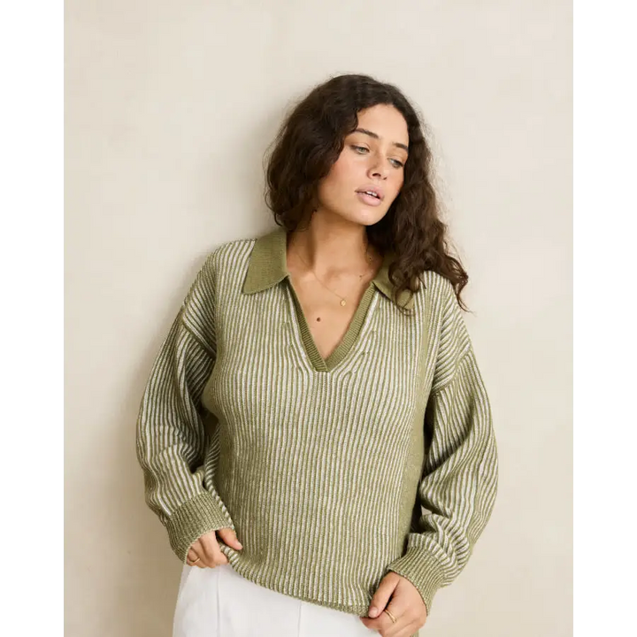 Rhythm Vista Stripe Collared Jumper