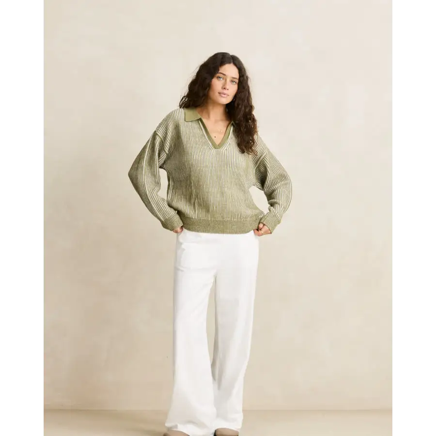 Rhythm Vista Stripe Collared Jumper