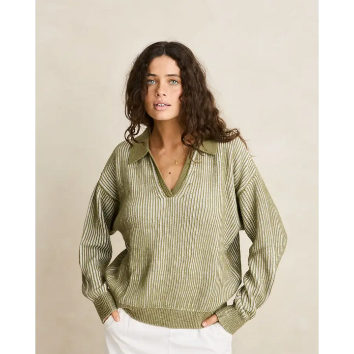 Rhythm Vista Stripe Collared Jumper
